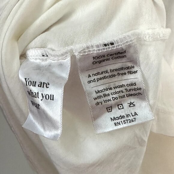NWT MATE the Label White Organic Cotton "Turista" Max Boxy Crew Shirt - S - Picture 5 of 9
